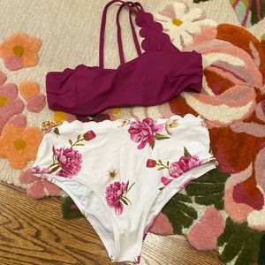 Cupshe XXL Bikini - Floral Print Bottom - Ruffle Detail